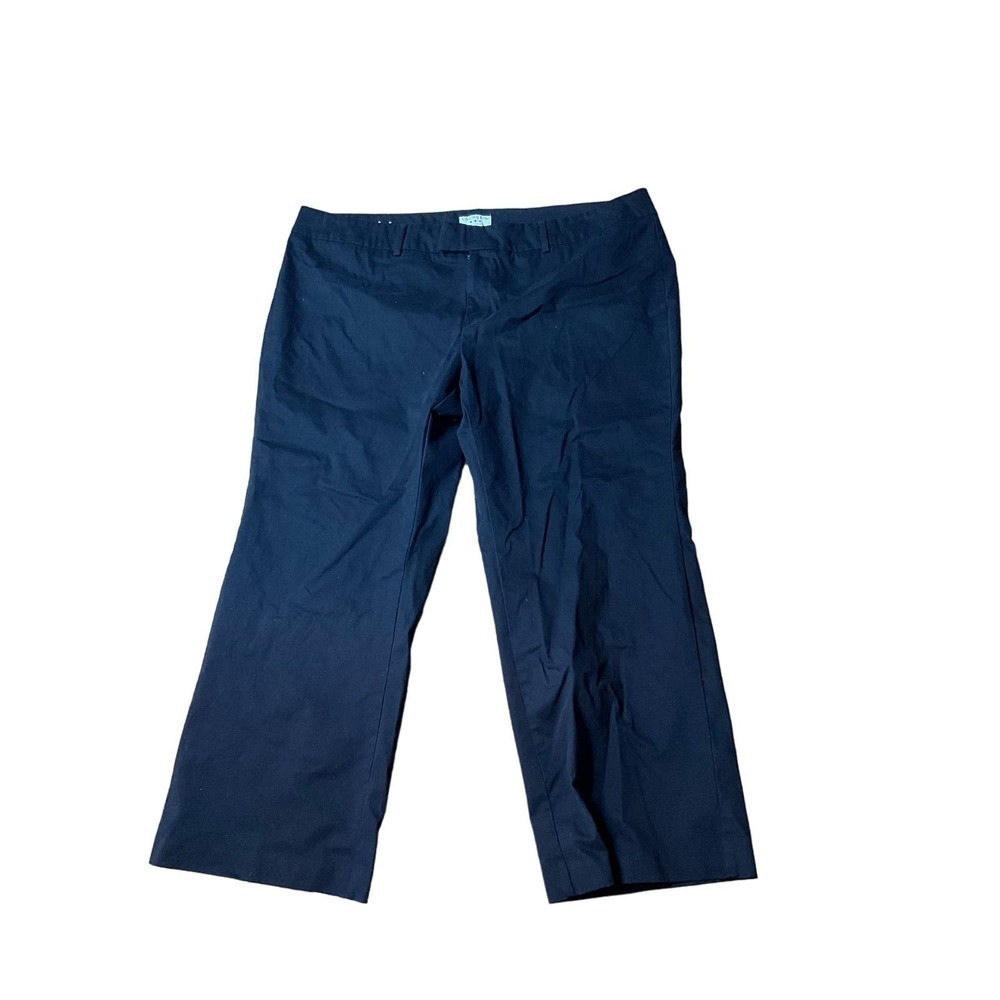 Covington Dress Pant Women's Size 22W Blue Straight Leg High Rise Cotton Stretch